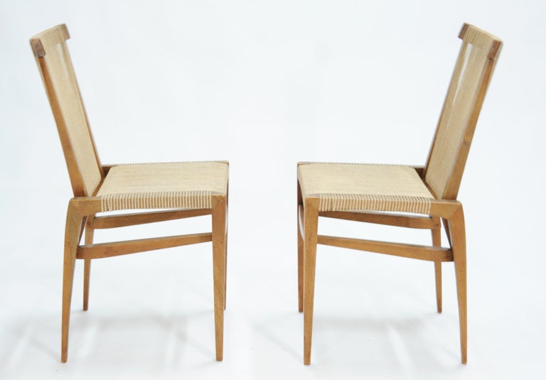 Mid-Century Modern 1953 Irving Sabo String Dining Chairs for J.G. Johnson Furniture Company For Sale