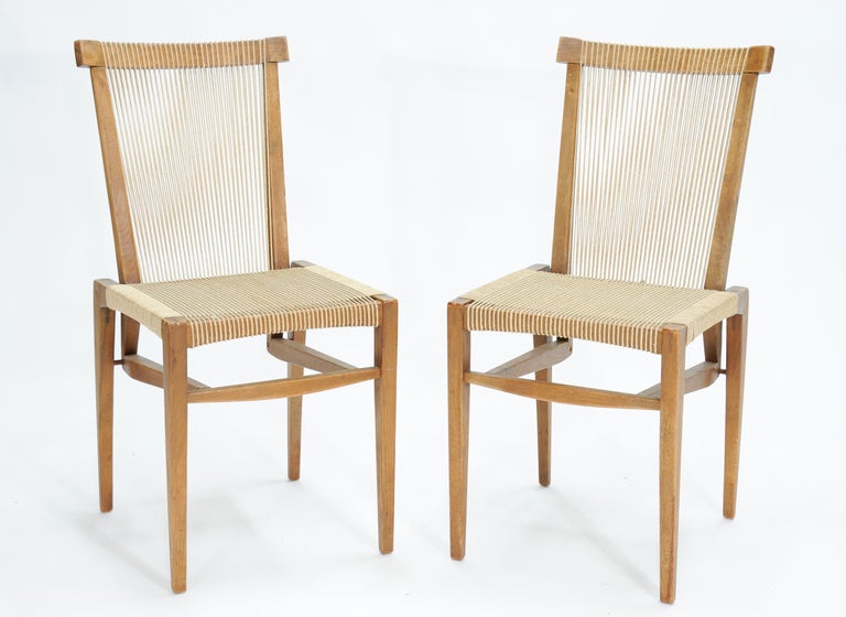 American 1953 Irving Sabo String Dining Chairs for J.G. Johnson Furniture Company For Sale