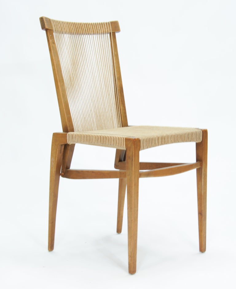 Mid-20th Century 1953 Irving Sabo String Dining Chairs for J.G. Johnson Furniture Company For Sale