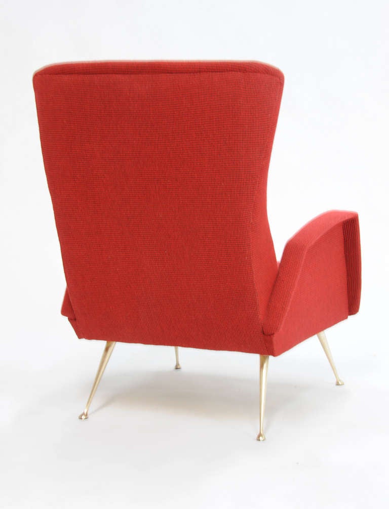 Mid-20th Century Pair of Italian Club Chairs in the Manner of Gio Ponti
