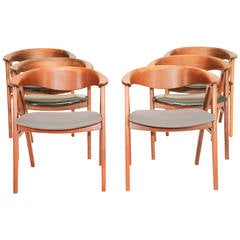 Set of Six Extra-Large Chairs by Erik Kirkegaard for Dux