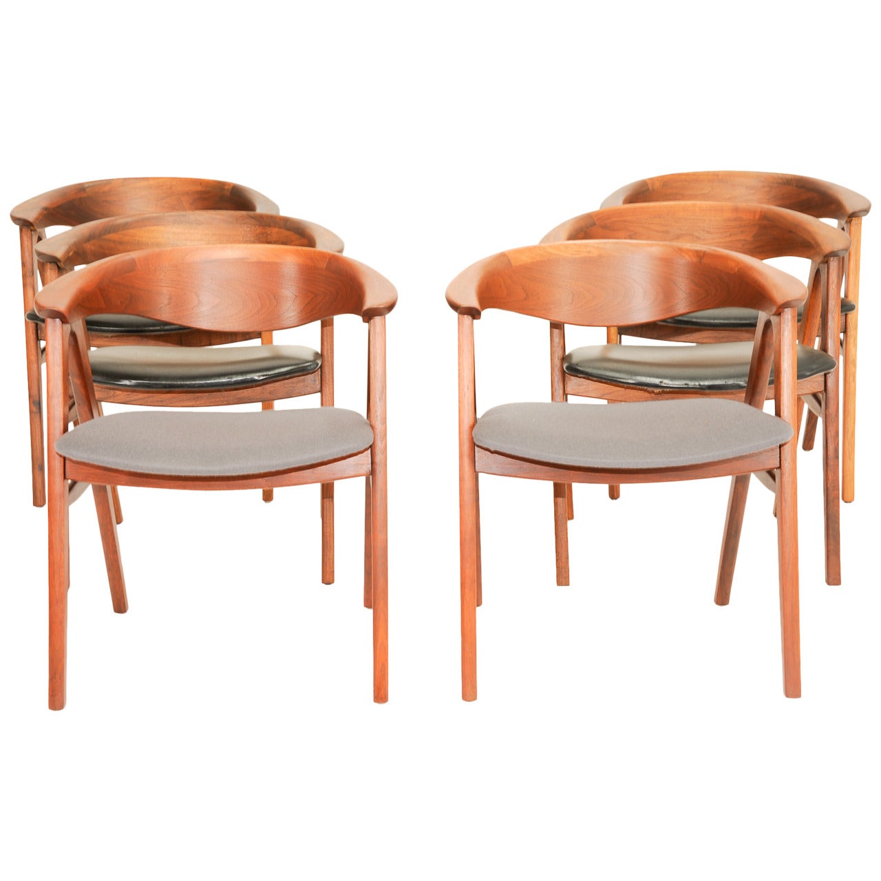 Set of Six ExtraLarge Chairs by Erik Kirkegaard for Dux at 1stDibs