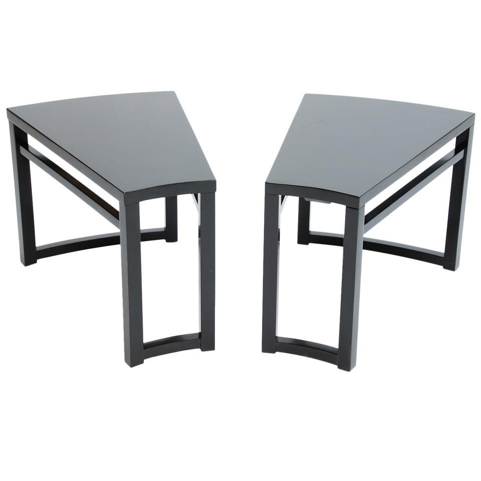 Pair of Paul Laszlo Wedge Side Tables For Sale