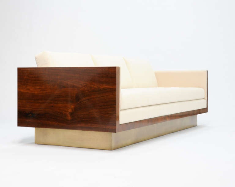 Mid-Century Modern Pair of Brazilian Rosewood Sofas in the Manner of Milo Baughman