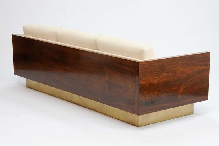 Late 20th Century Pair of Brazilian Rosewood Sofas in the Manner of Milo Baughman