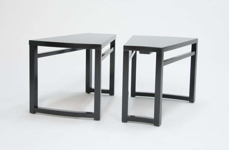 Pair of Paul Laszlo Wedge Side Tables In Excellent Condition For Sale In Portland, OR