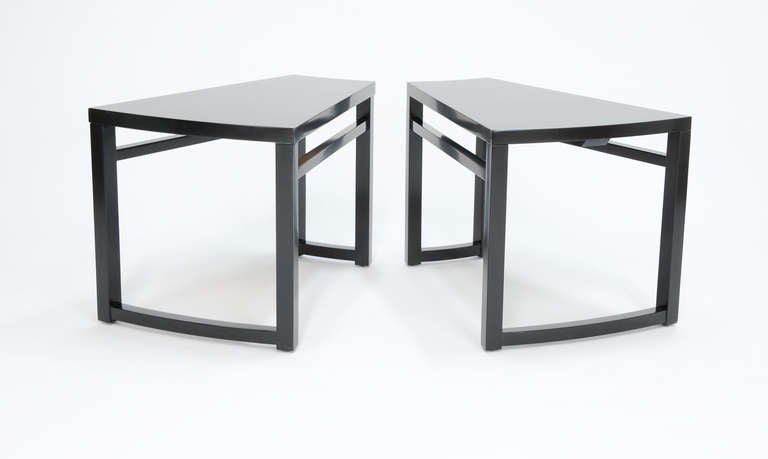 Mid-20th Century Pair of Paul Laszlo Wedge Side Tables For Sale