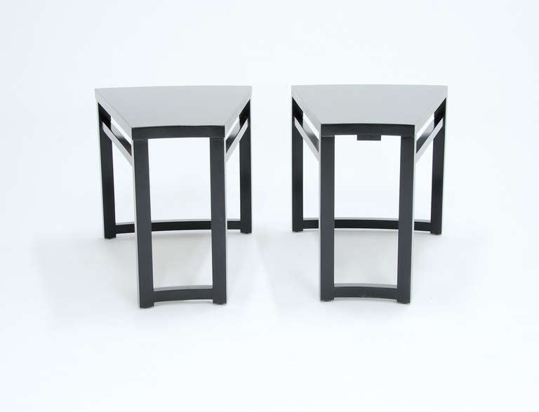 Birch Pair of Paul Laszlo Wedge Side Tables For Sale