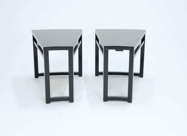 Pair of Paul Laszlo Wedge Side Tables For Sale 1