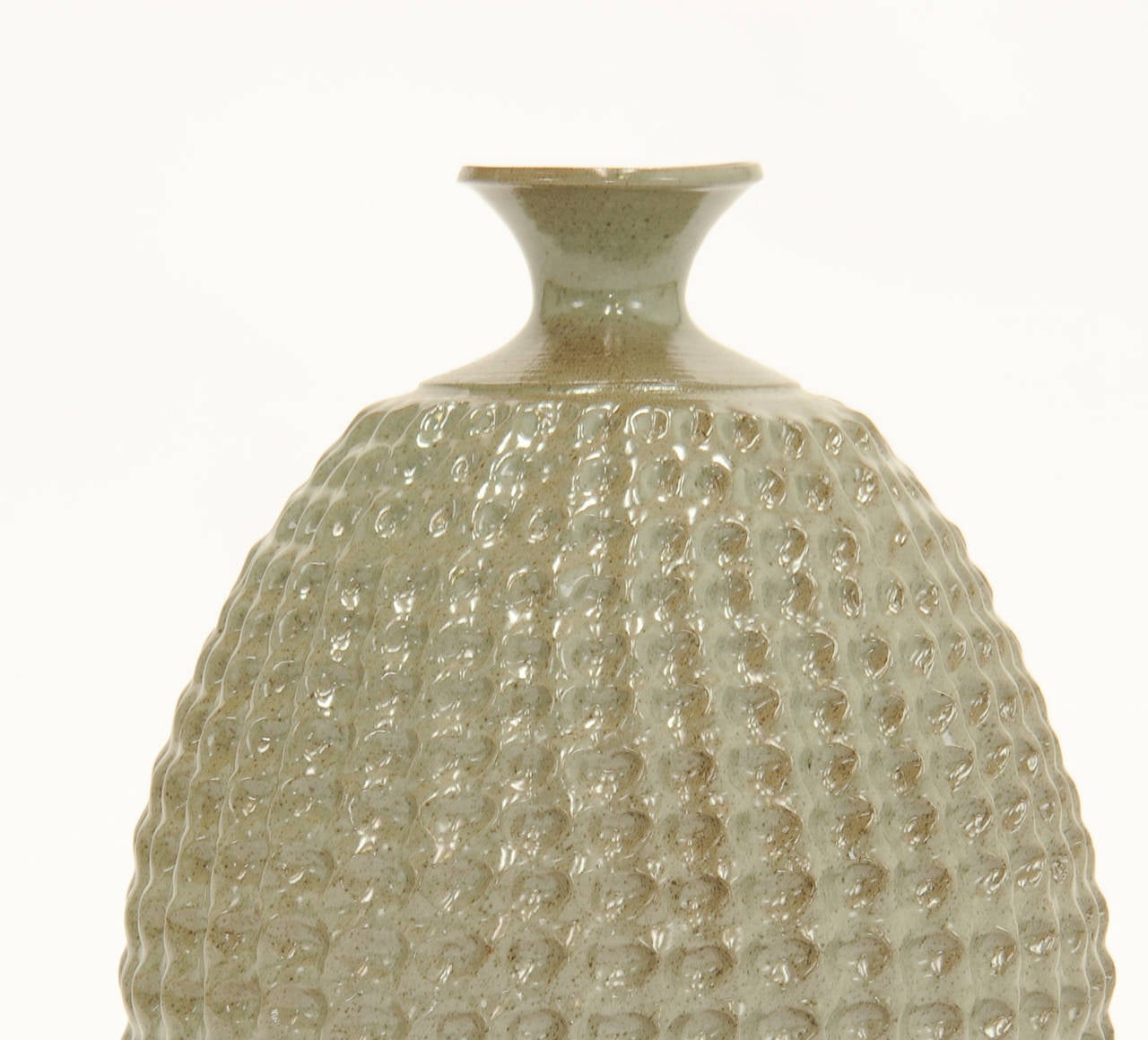 1977 Monumental James Morris Cotter Thumb Print Stoneware Vase 1