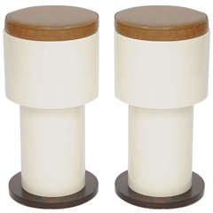 A Delightful Pair of Pop Art Bar Stools in the manner of Joe Colombo with Rosewood Bases