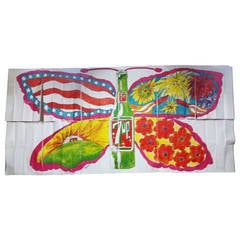 1969 Pat Dypold 7up Uncola Pop Art Butterfly and Bottle Billboard