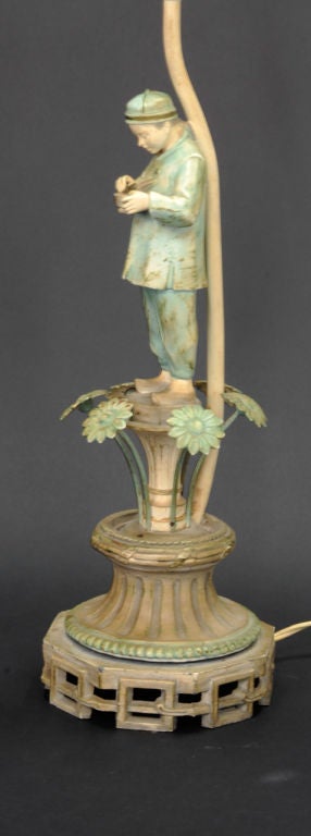 Figural Chinoiserie Lamps with Maria Kipp Shades 2
