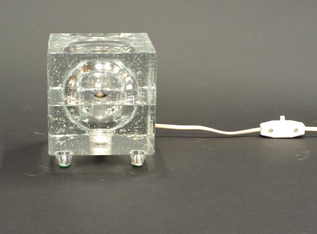 Late 20th Century European Glass Bubble Cube Lamp