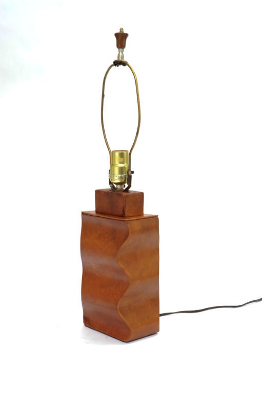 American Custom Paul Laszlo Leather Clad  Lamp