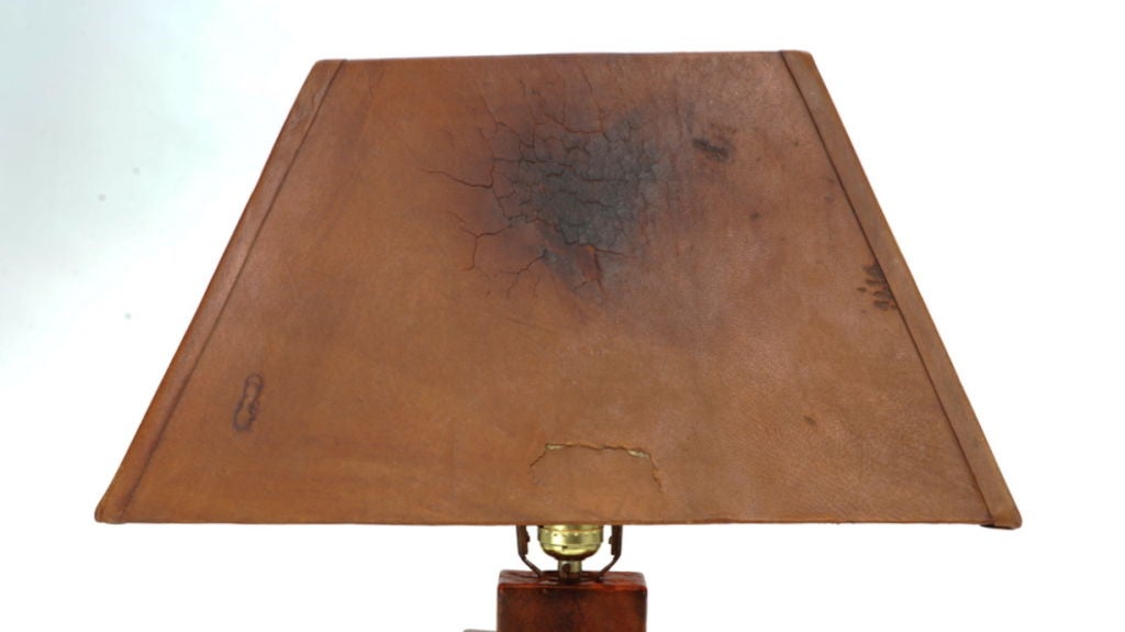 Custom Paul Laszlo Leather Clad  Lamp In Fair Condition In Portland, OR