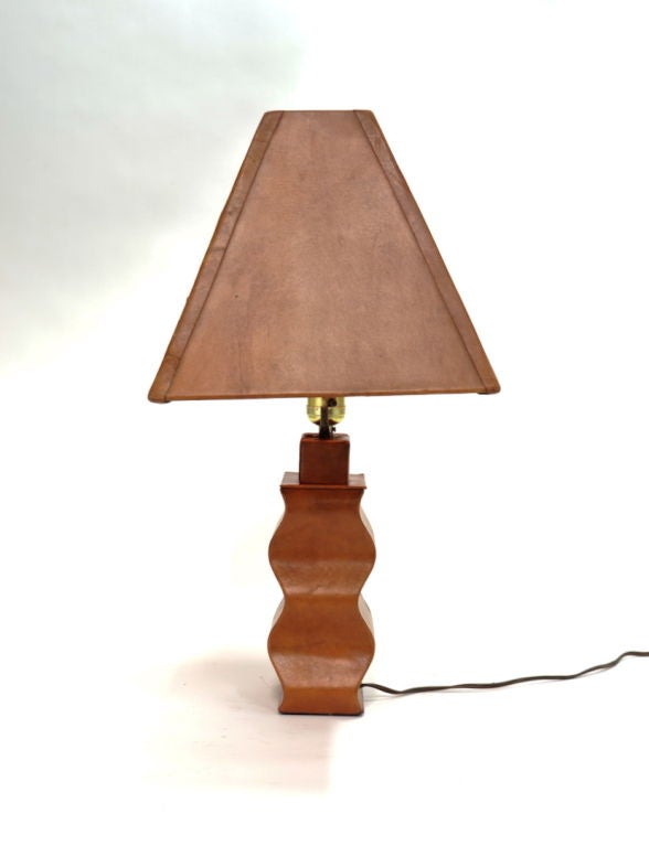 Mid-20th Century Custom Paul Laszlo Leather Clad  Lamp