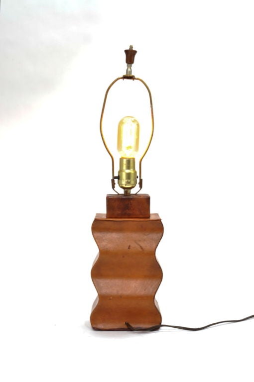 Custom Paul Laszlo Leather Clad  Lamp 2