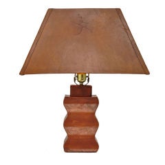 Custom Paul Laszlo Leather Clad  Lamp
