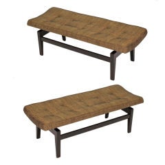 Pair of Jens Risom Upholstered Benches