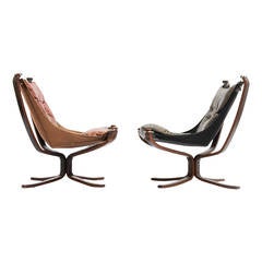 Pair of Rosewood Falcon Chairs by Sigurd Resell