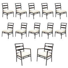 Set of 12 T.H. Robsjohn-Gibbings Ladder-Back Dining Chairs