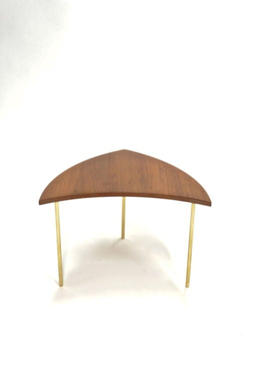 Mid-20th Century Danish Arrow Table with Brass Legs For Sale
