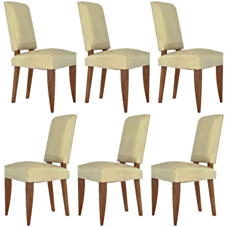 Set of Six French Dining Chairs For Sale