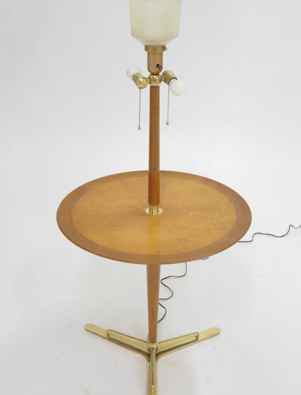 Mahogany Edward Wormley for Dunbar Floor Lamp Table