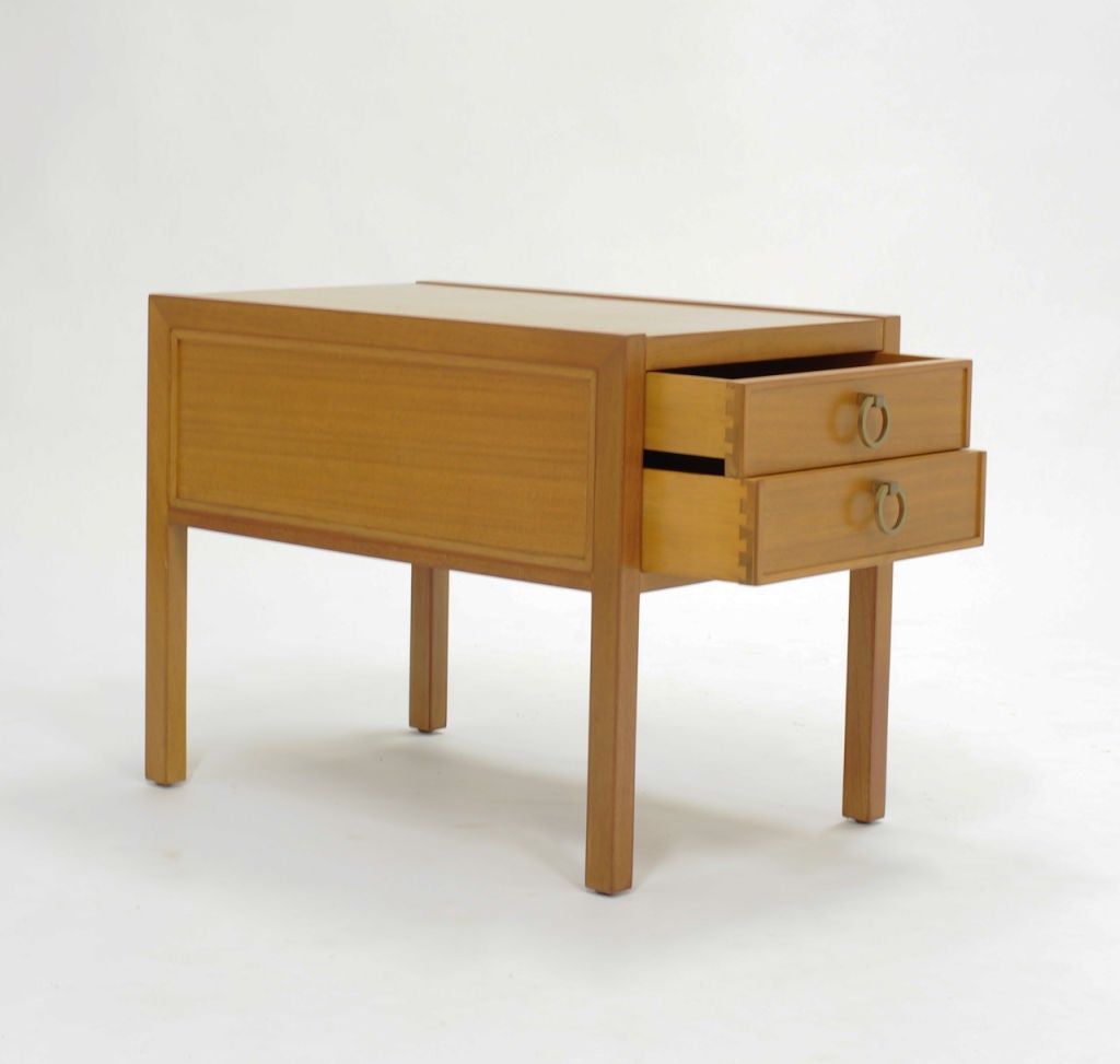 Walnut Wonderful Pair of Nightstands in the Style of Michael Taylor
