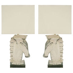 A Handsome Pair of Ceramic  Horse Lamps