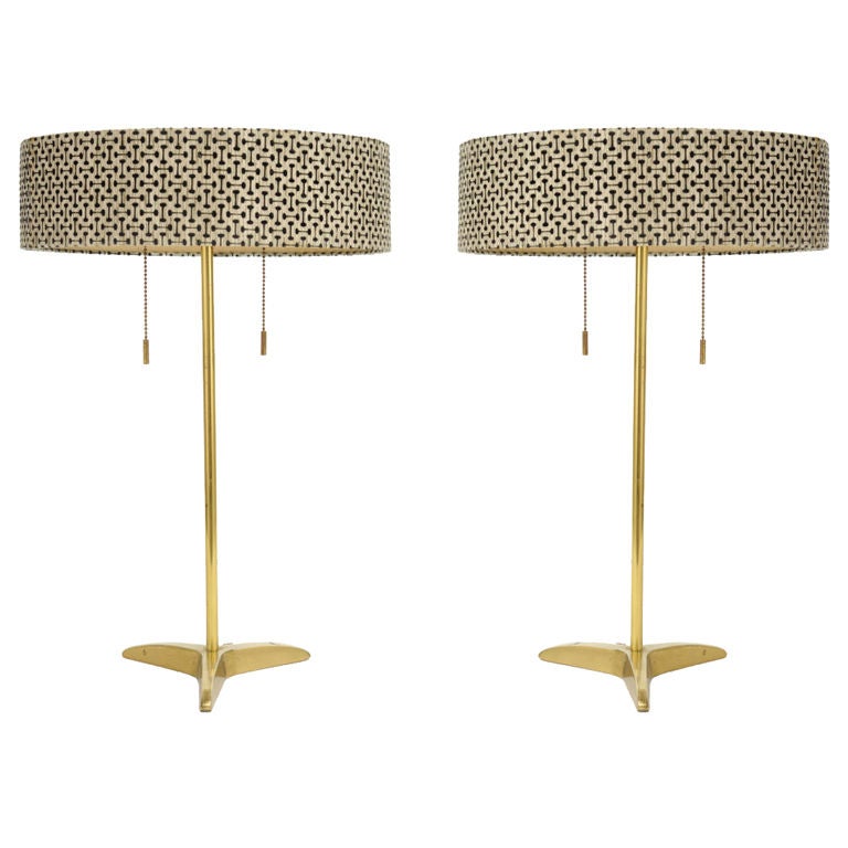 A Pair of Handsome Stiffel Table Lamps with Original Shades