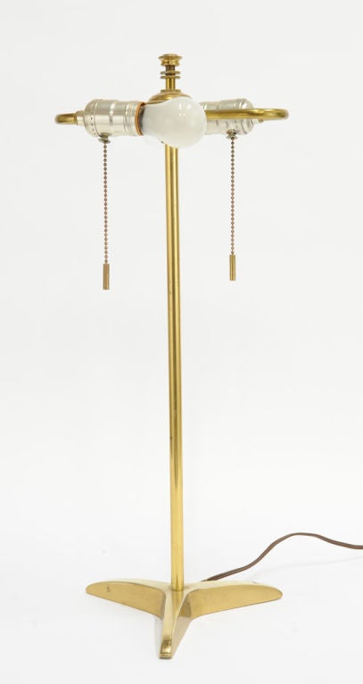 Brass A Pair of Handsome Stiffel Table Lamps with Original Shades