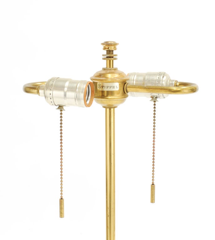 A Pair of Handsome Stiffel Table Lamps with Original Shades 1