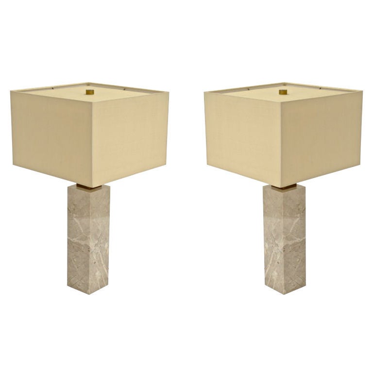 T.H. Robsjohn-Gibbings Marble Lamps For Hansen