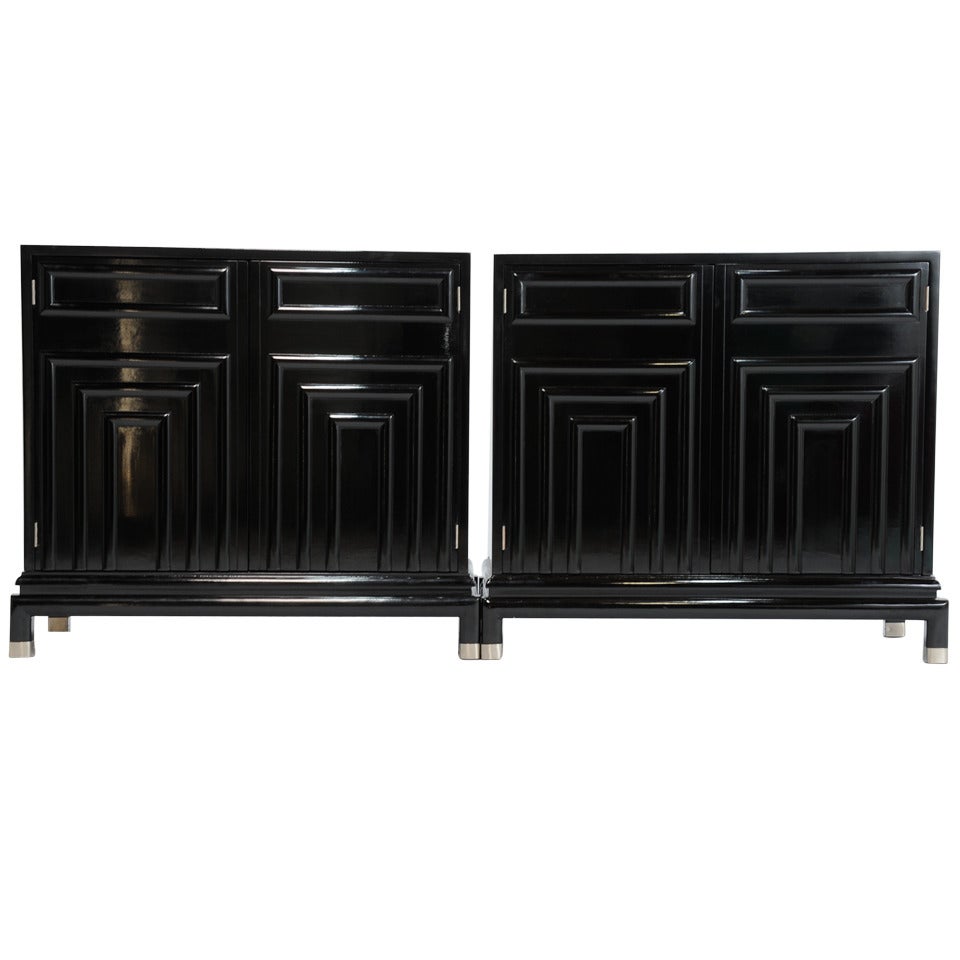 Stunning Pair of Renzo Rutili Cabinets for Johnson Furniture Company