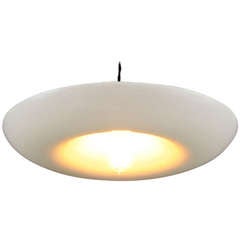 Grand Milk Glass Saucer Light Fixture