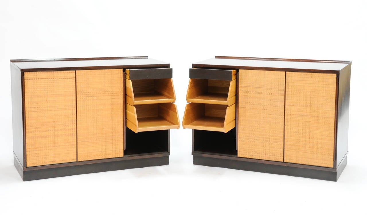 Mid-Century Modern Pair of Early and Rare Edward Wormley for Dunbar Chest of Drawers