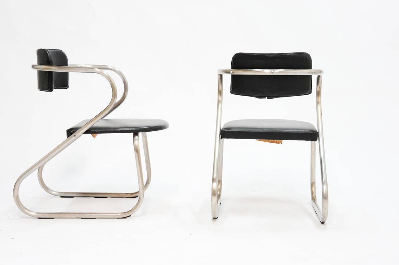 Mid-Century Modern Armchairs in the Manner of Richard Neutra by the Virtue Brothers