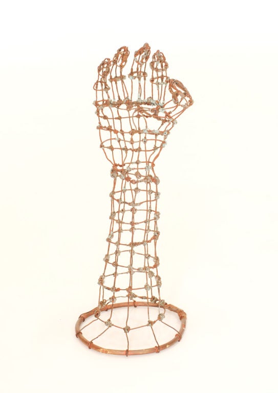 French Copper Wire Hand Sculpture at 1stdibs