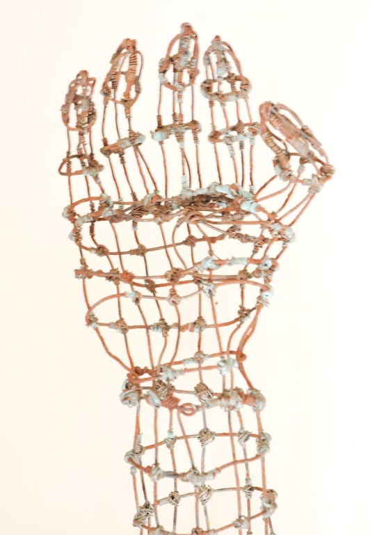 French Copper Wire Hand Sculpture at 1stdibs