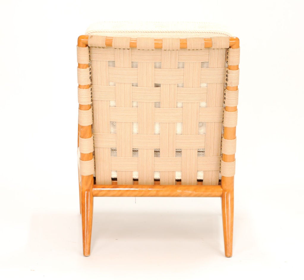 Walnut A T.H. Robsjohn-Gibbings Strap Lounge Chair for Widdicomb