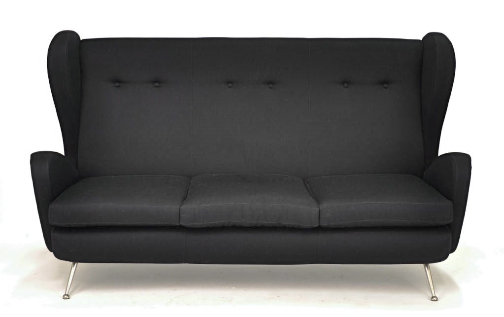 Italian High Back Wing Sofa For Sale 2