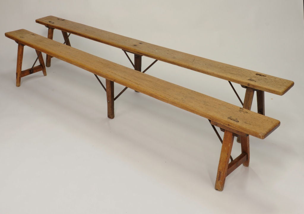A Pair of 8' 8" French Country Artisan Benches