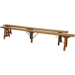 A Pair of 8' 8" French Country Artisan Benches