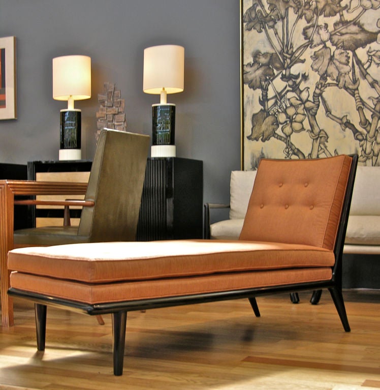 Linen T.H. Robsjohn-Gibbings Chaises Longues For Widdicomb