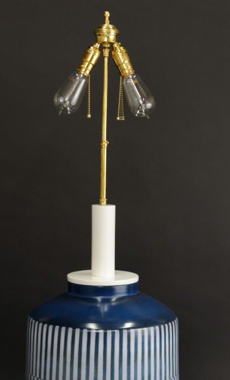 Monumental Swedish Ceramic Table Lamp by AH Kag 1