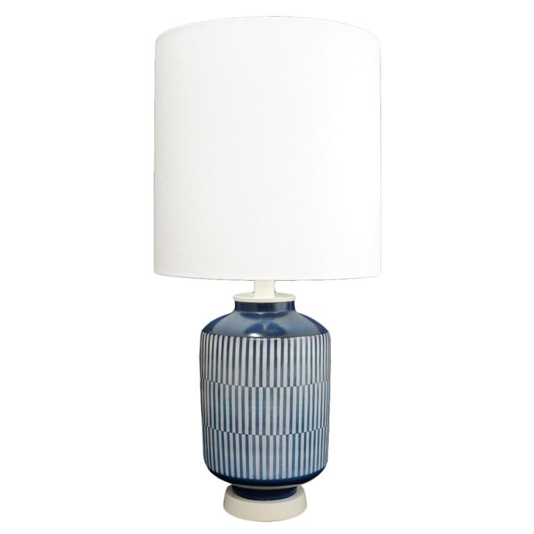 Monumental Swedish Ceramic Table Lamp by AH Kag