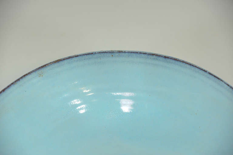 Gertrud and Otto Natzler Bowl in Blue Red Reduction Glaze 1