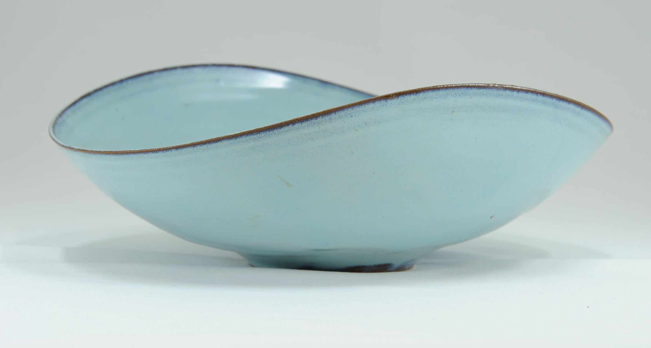 Gertrud and Otto Natzler Bowl in Blue Red Reduction Glaze